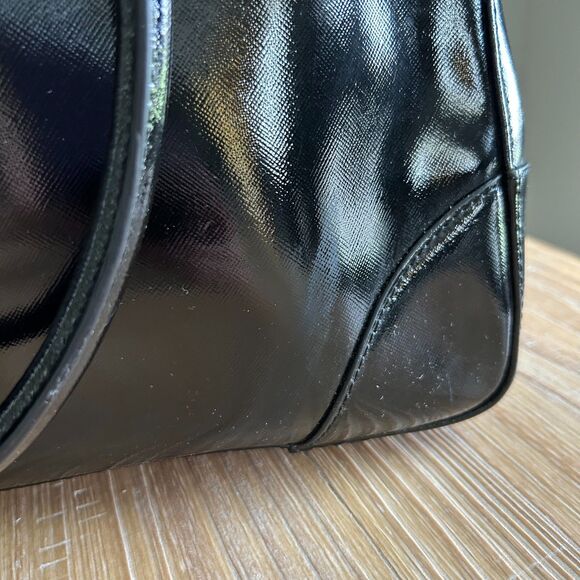 Tory Burch Black Patent Leather Robinson Tote Shoulder Bag - Picture 5 of 10